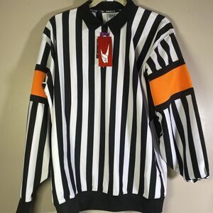 Force Brand Hockey Referee Jersey Size 54  XL Sewn in Orange Arm Bands